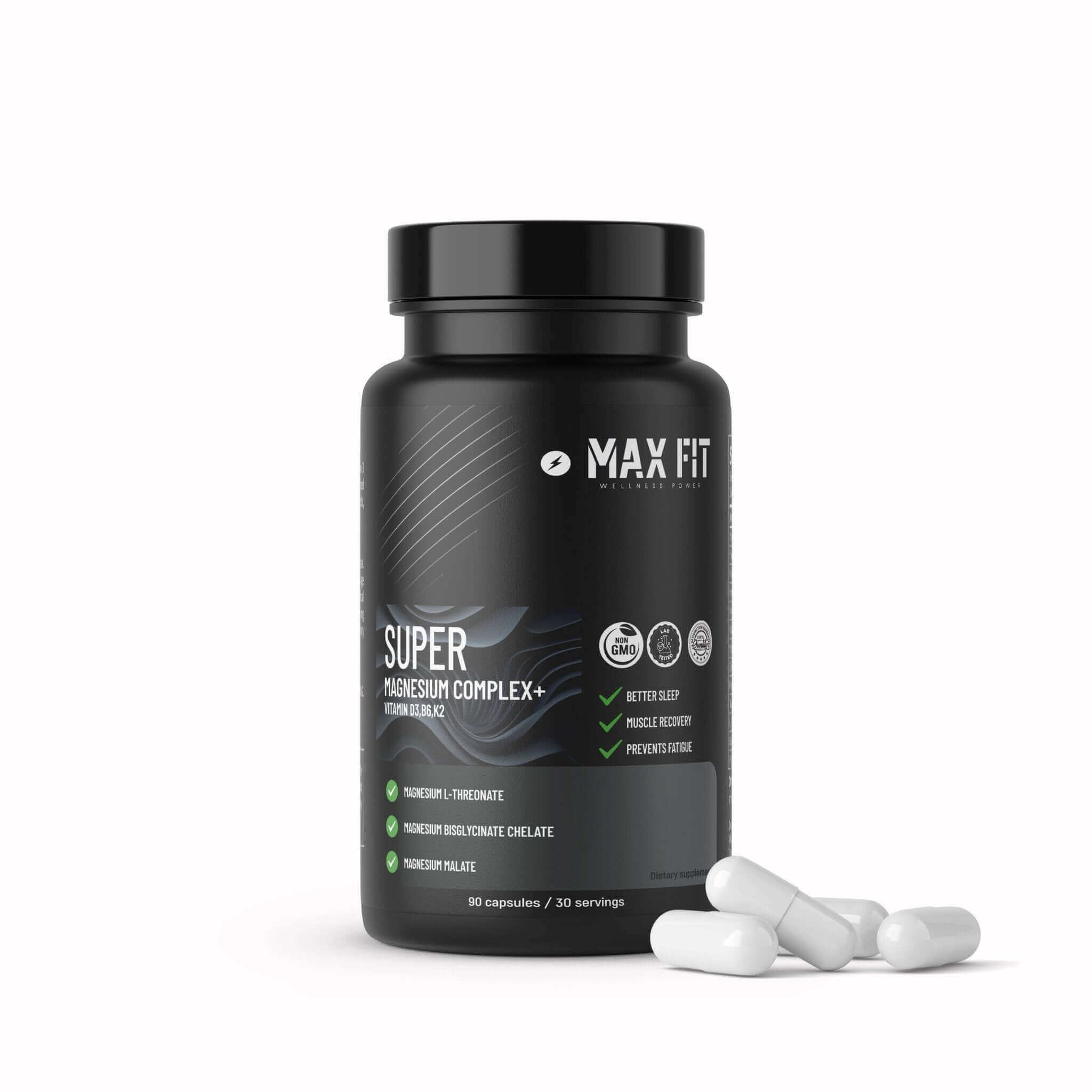 SUPER Magnézium Complex - Prémiová Podpora pre Telo & Myseľ - MAX FIT