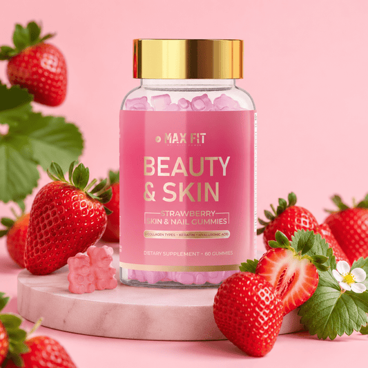 Kolagénové gumíky – pre pleť, vlasy, nechty a kĺby s biotínom a kyselinou hyalurónovou - MAX FIT