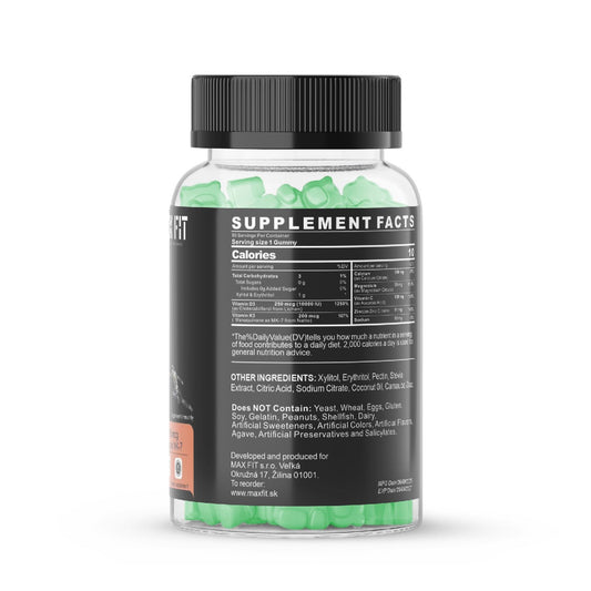 Vitamín D3K2 - Gumíky v lahodnej príchuti Jablko. - MAX FIT