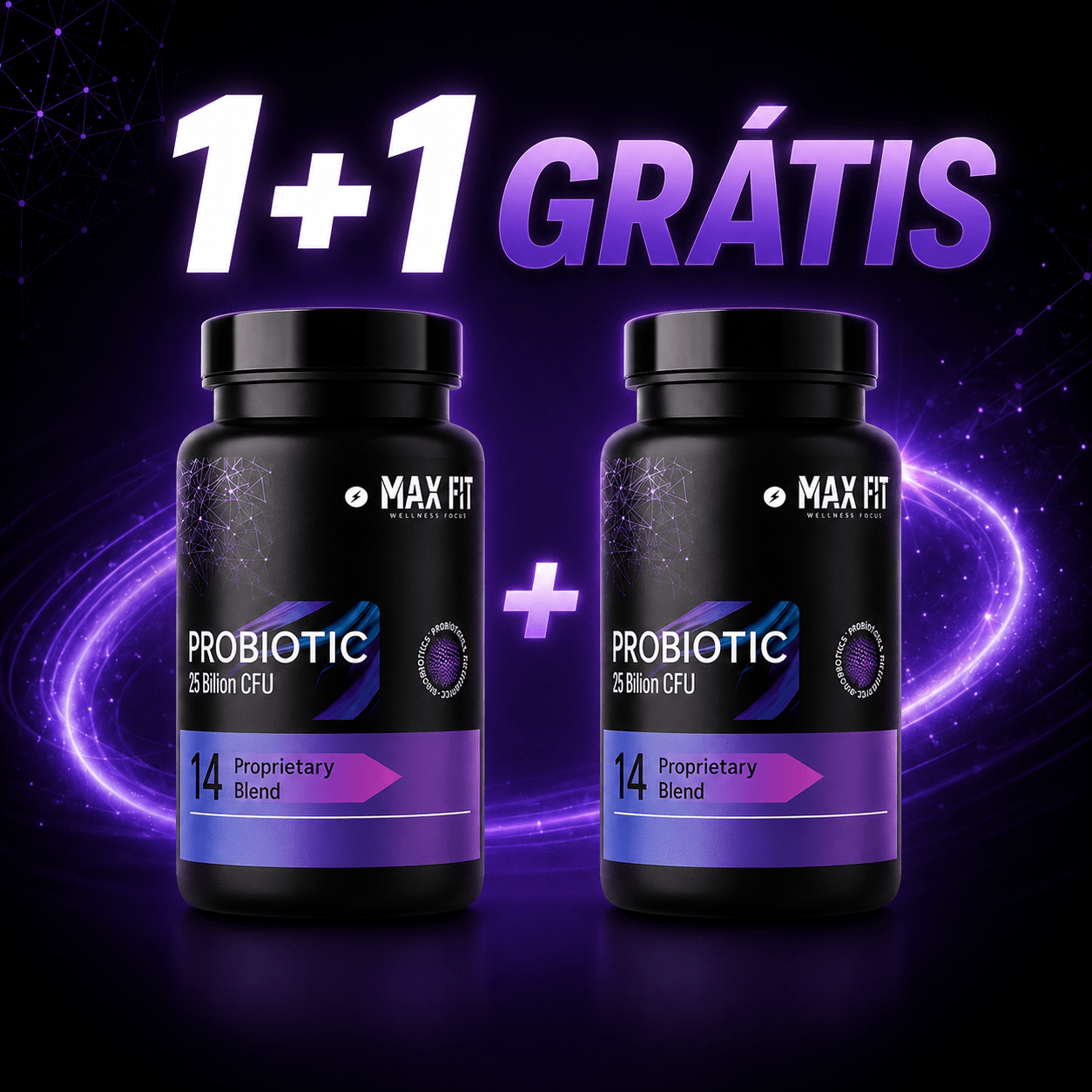 AKCIA 1+1 GRÁTIS❗Probiotika 25 miliárd CFU + prebiotikum – črevná rovnováha, imunita a trávenie - MAX FIT
