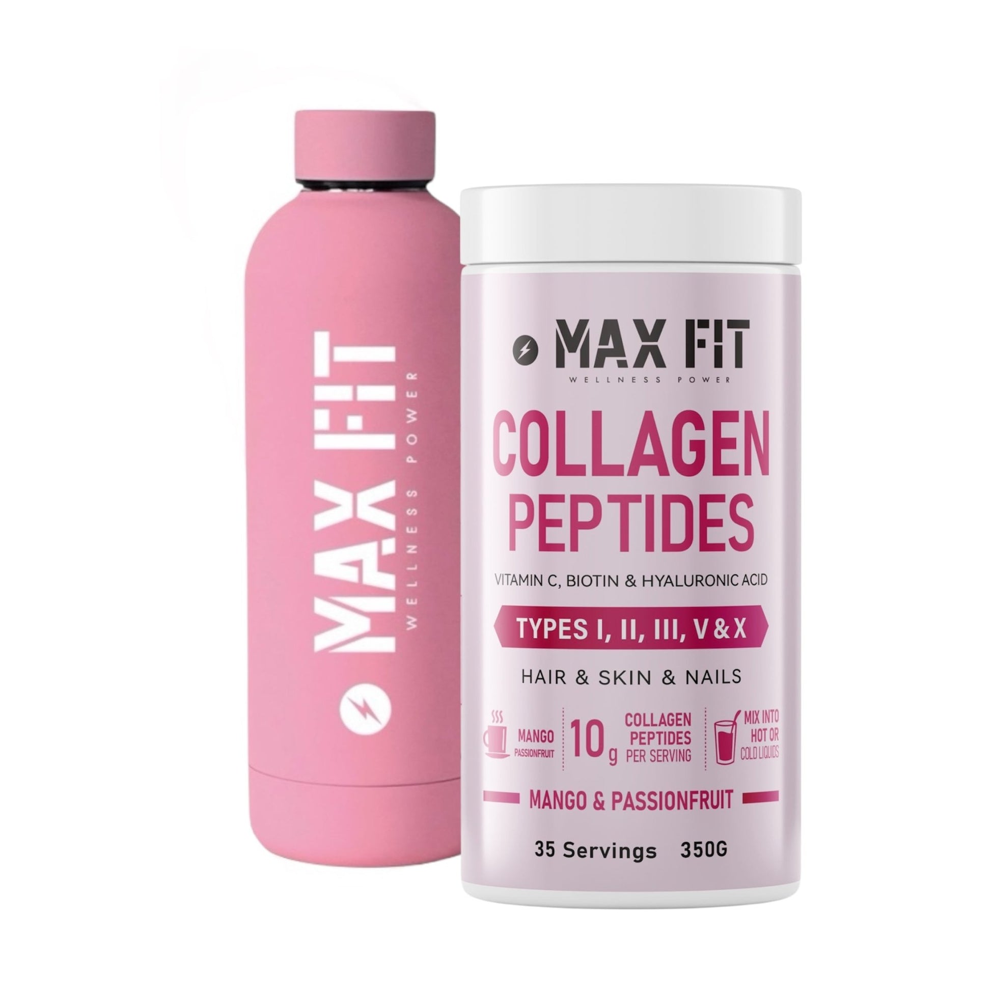 BEAUTY BUNDLE - Multi Peptidový Kolagén & Štýlová Nerezová fľaša - MAX FIT