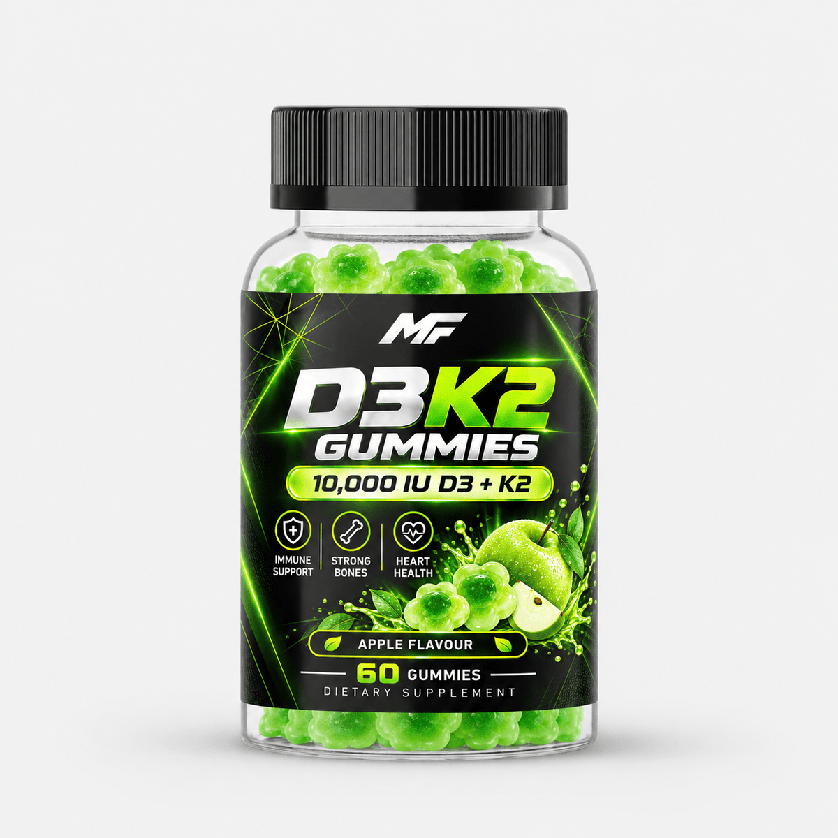 🍏 D3 + K2 Gumíky – silná podpora kostí, imunity a vitality - MAX FIT