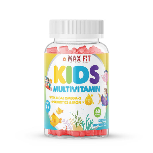 Detské Multivitamíny s Omega 3 & probiotikami - gumíky s jahodovou príchuťou 🍓 - MAX FIT