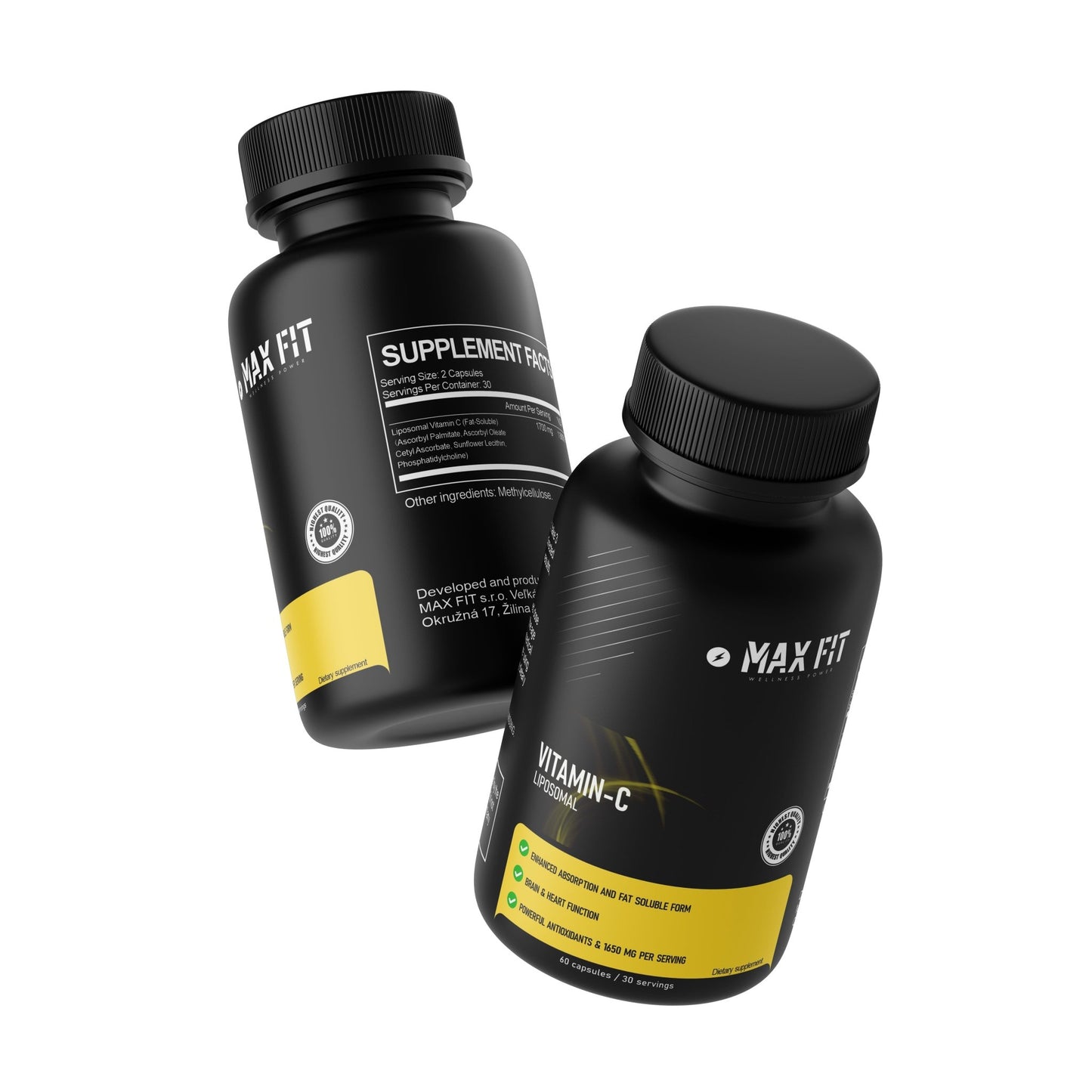 Liposomálny Vitamín C 1700 mg - Prémiová forma pre maximálnu vstrebateľnosť. - MAX FIT