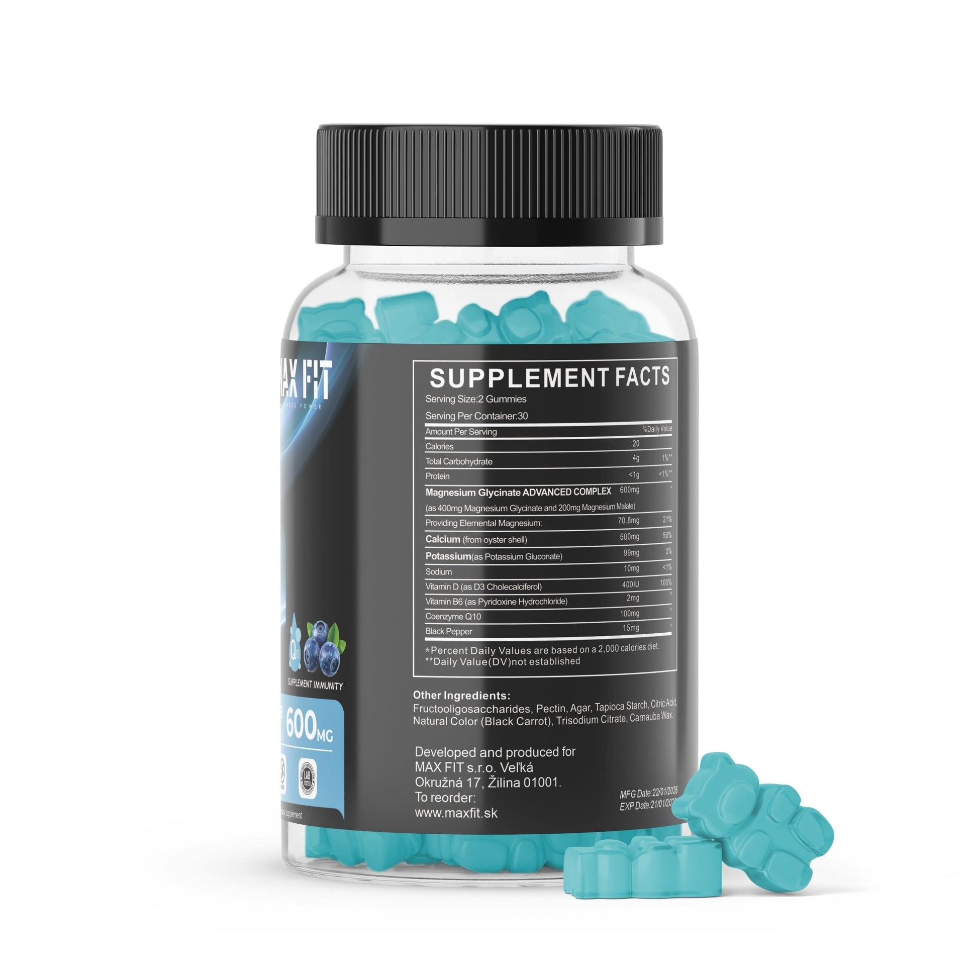 Magnézium Komplex Gumíky - Fitness & Hormonal Balance - MAX FIT