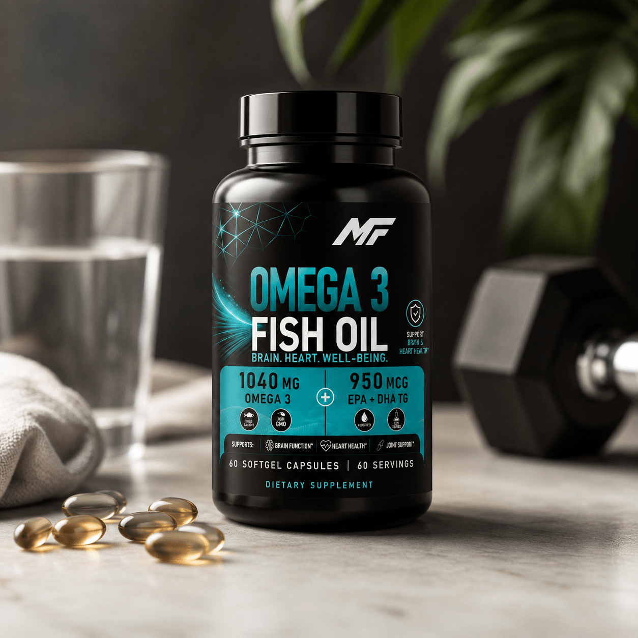 Omega-3 Fish Oil 1250 mg – EPA & DHA pre mozog, srdce, kĺby a hormonálnu rovnováhu - MAX FIT