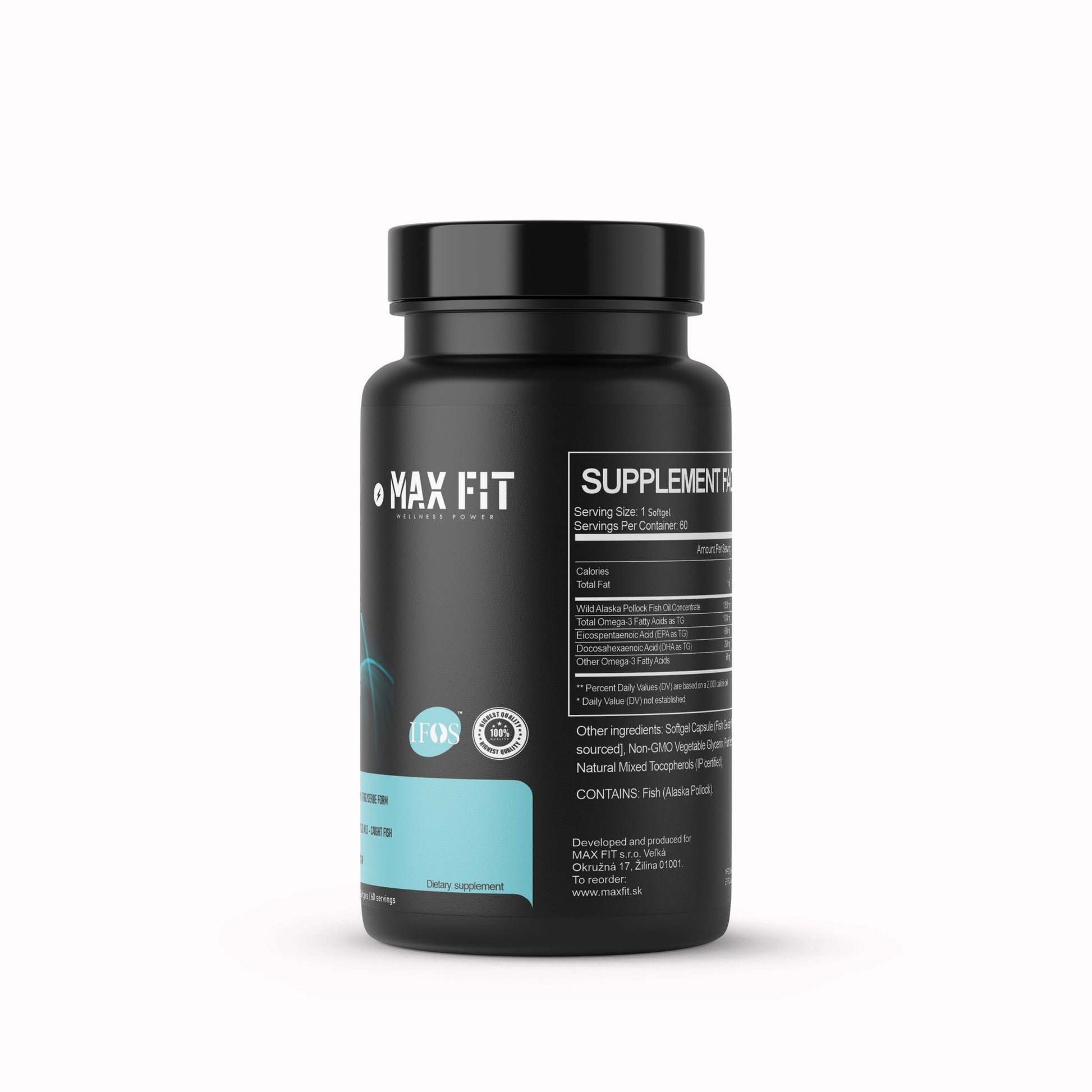Omega 3 IFOS™ - Certifikovaný Rybí Olej. Čistota, Sila a Vedecká Podpora - MAX FIT