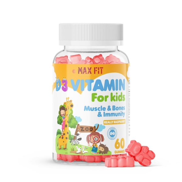 Organické Detské D3 Gumíky s malinovou príchuťou 4+ bez pridaného cukru - MAX FIT