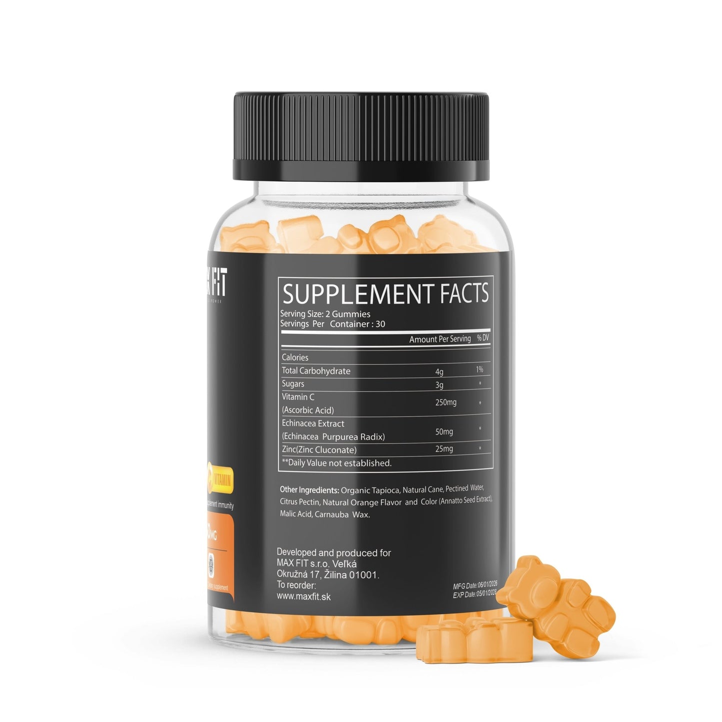 Vitamín C Gumíky + Zinok & Echinacea 🍊 - MAX FIT